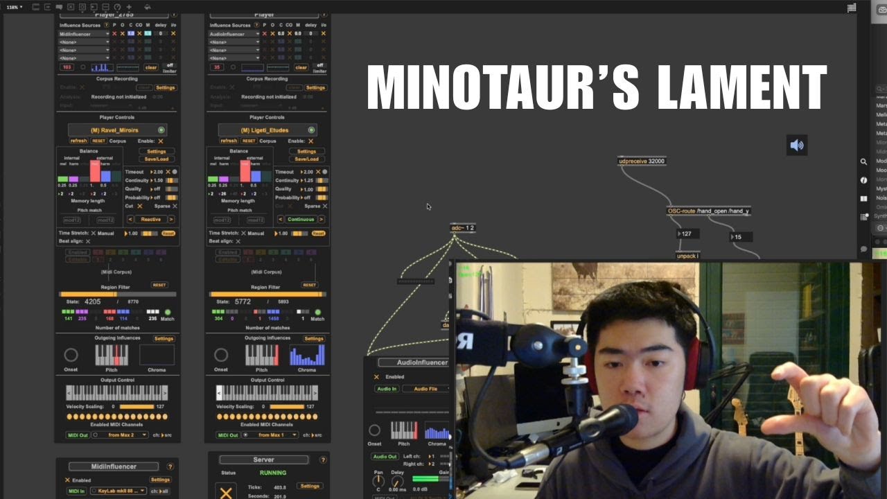 Minotaur's Lament - Live vocal improvisation with real-time hand tracking & Somax2 | Patrick Yao