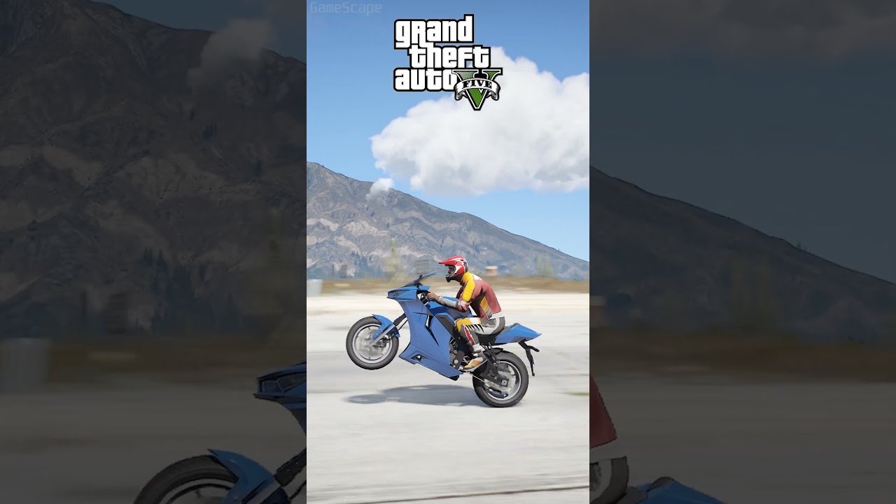 Doing a wheelie in GTA 5 vs RIDE 5