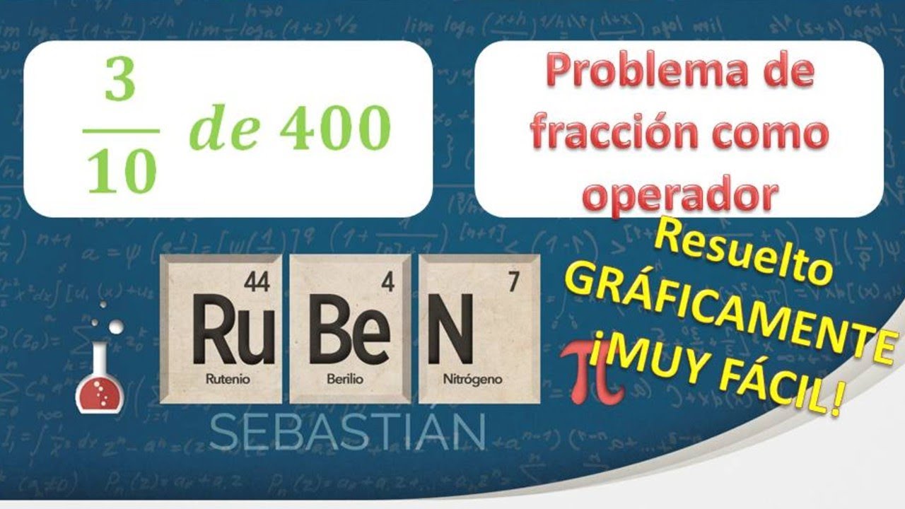 Problema de fracciones con fracción como operador resuelto gráficamente. Problema 3.