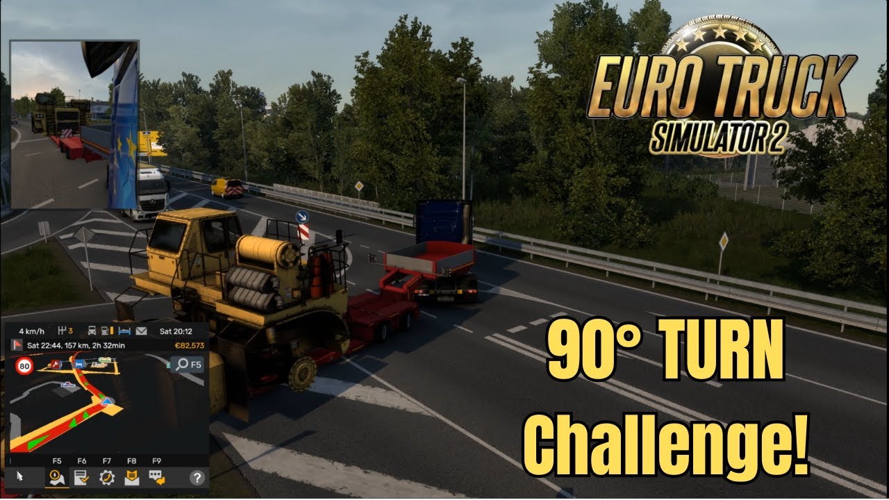 ETS2 90&deg; Sharp Turn with Oversized Cargo | Narrow Road Challenge