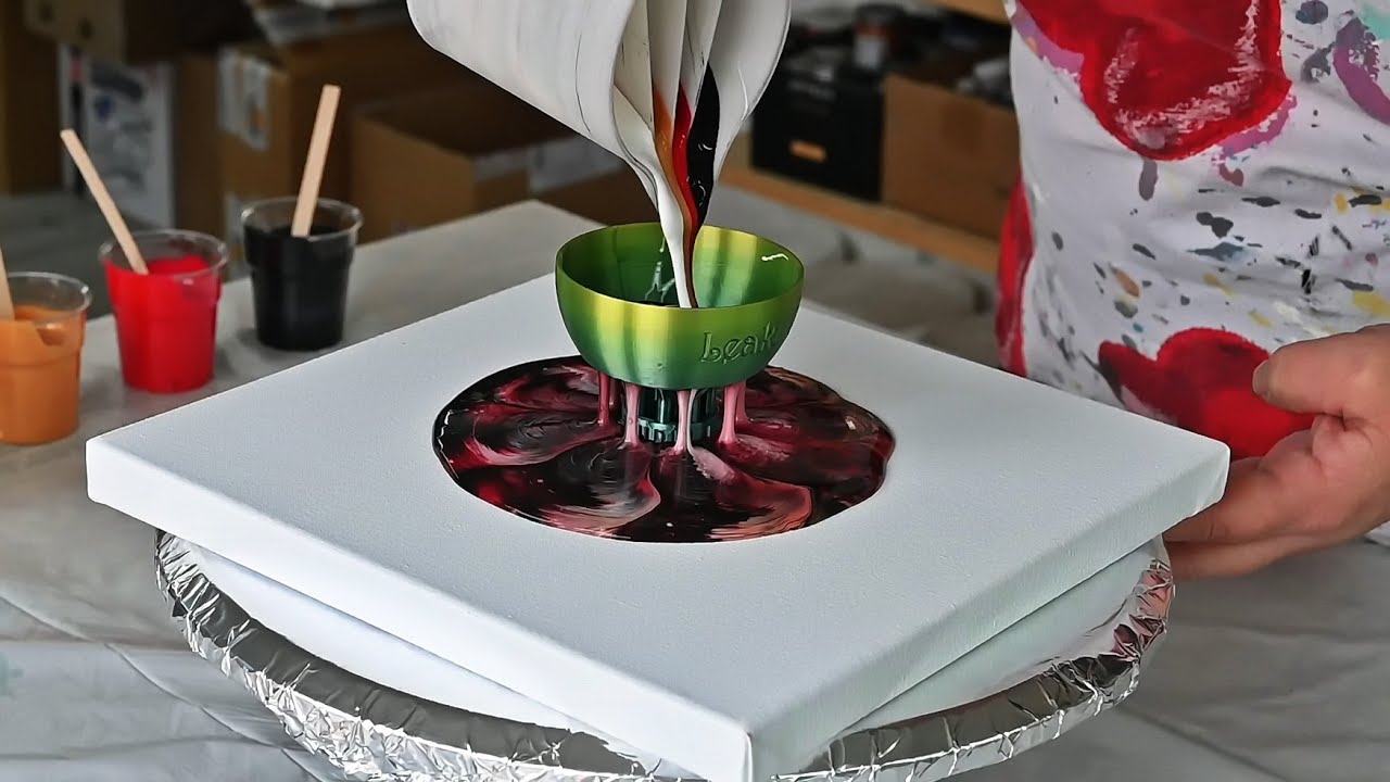 (865) MERRY CHRISTMAS 🎄 Acrylic pour ~ LEAKY and SPLIT cup ~ Fluid art ~ Art theraphy