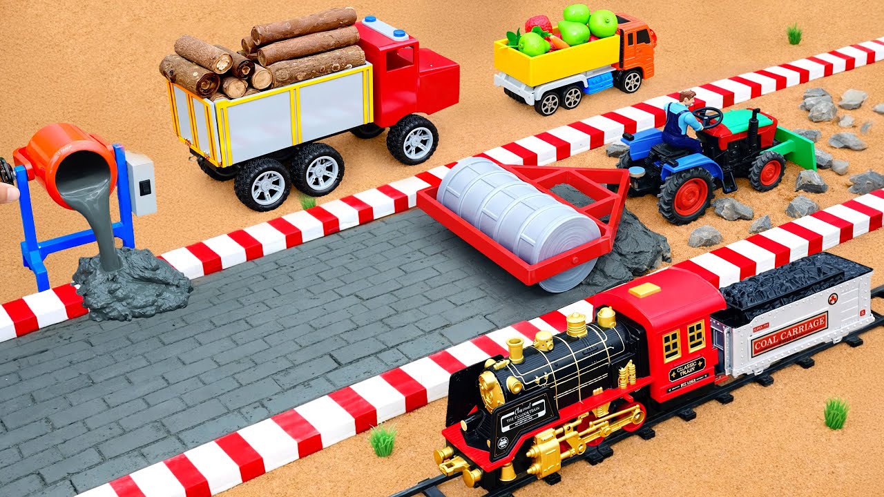 Train Crash - DIY Mini Tractor Science Project Making Tracks 2 Barriers