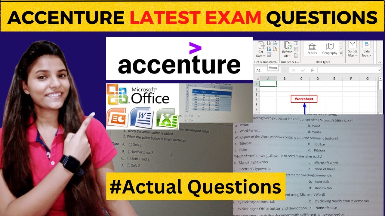 Accenture Common Applications and MS Office Latest Questions | Accenture Latest Exam Questions