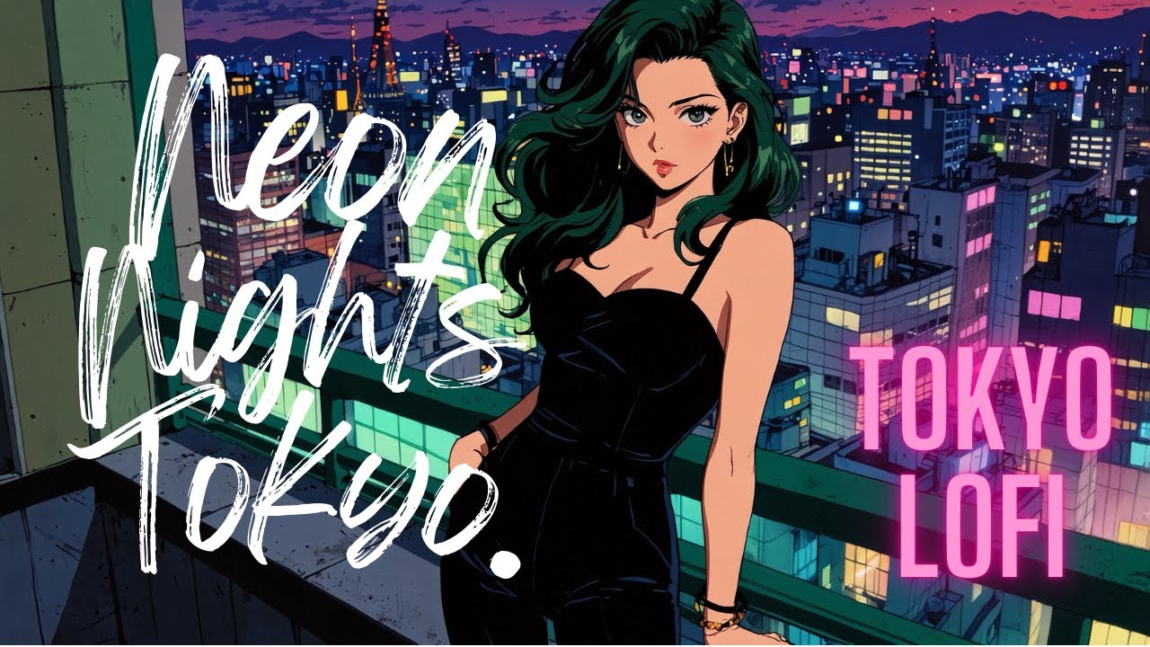 [Playlist] Tokyo Skyline Lofi | Rooftop Chill Playlist | Neon City Lights | Study Work  Sleep BGM.