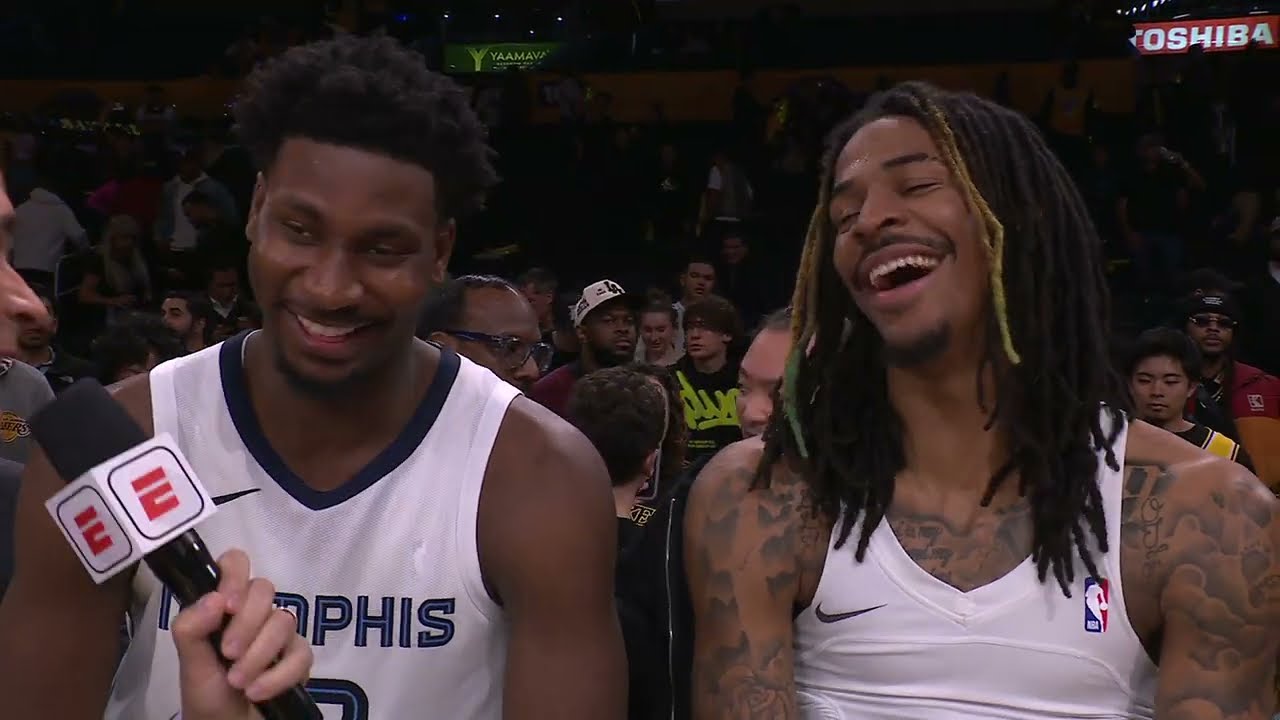 Ja Morant and Jaren Jackson Jr. Walk-Off Interview | Grizzlies vs. Lakers