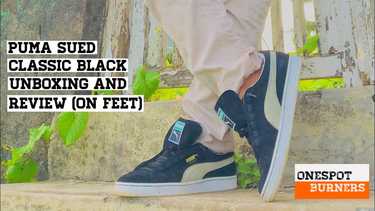 Puma suede classic black Unboxing and review (ON FEET)
