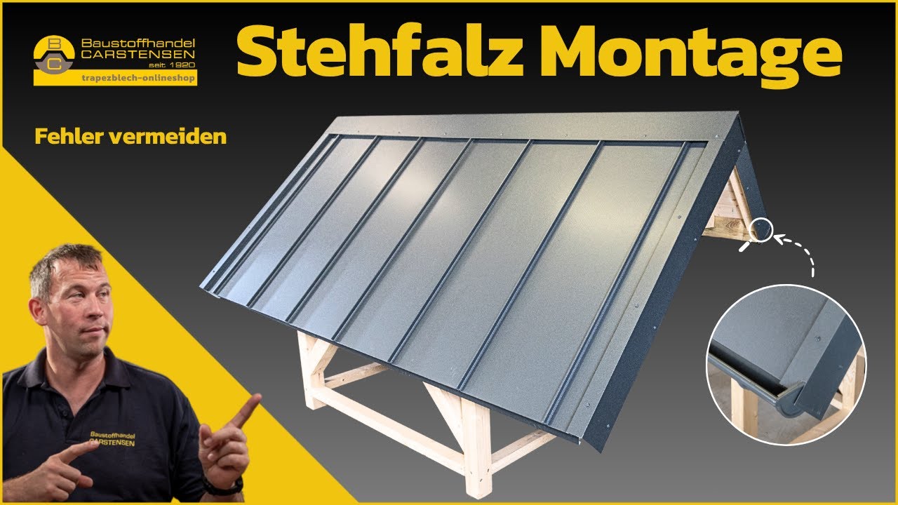 Stehfalz Dach richtig montieren. Anleitung und Praxis Tipps für Einsteiger und Handwerker