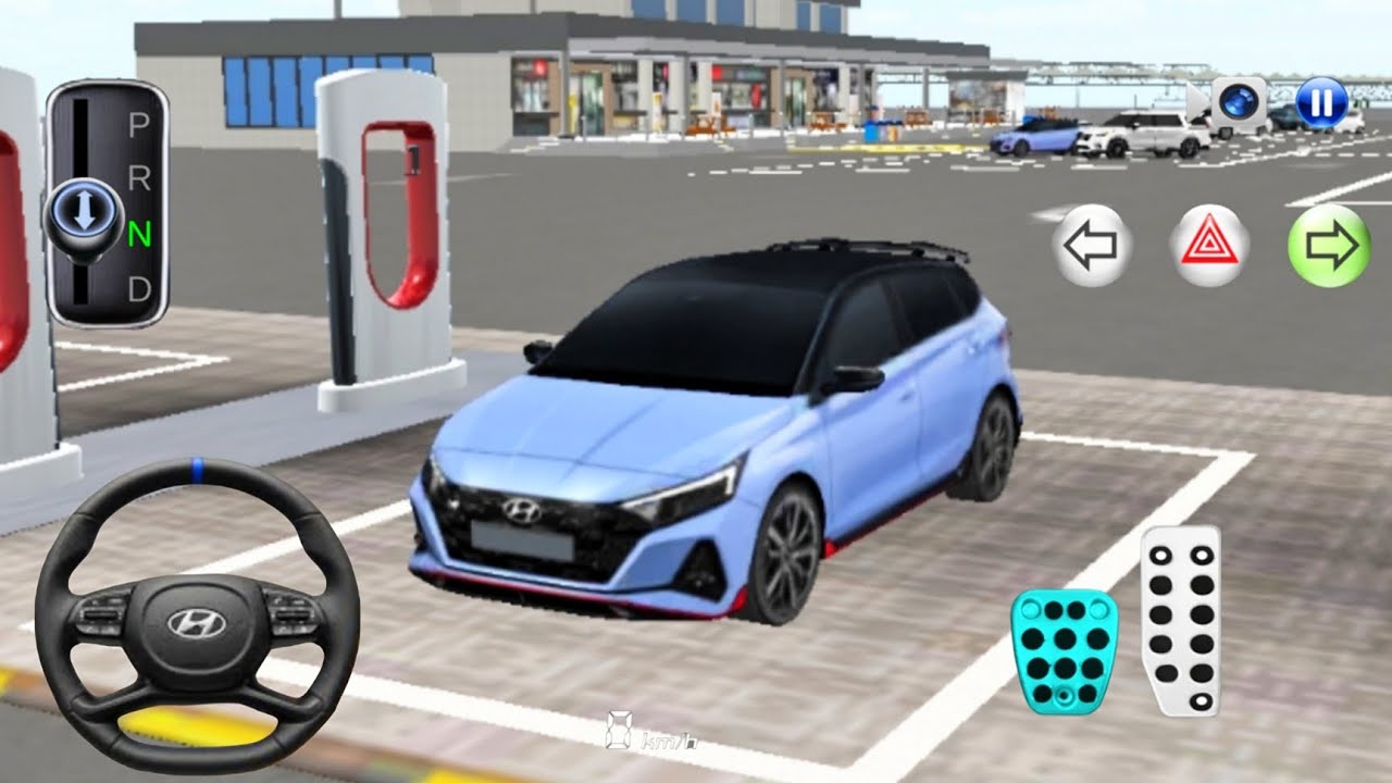 New Hyundai i20 N car in Gas Station - 3D Driving Class 2026 - Car game 3D