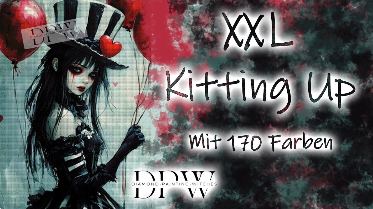 XXL Kitting Up mit 170 Farben | Red Balloon von Diamond Painting Witches | Langzeitprojekt