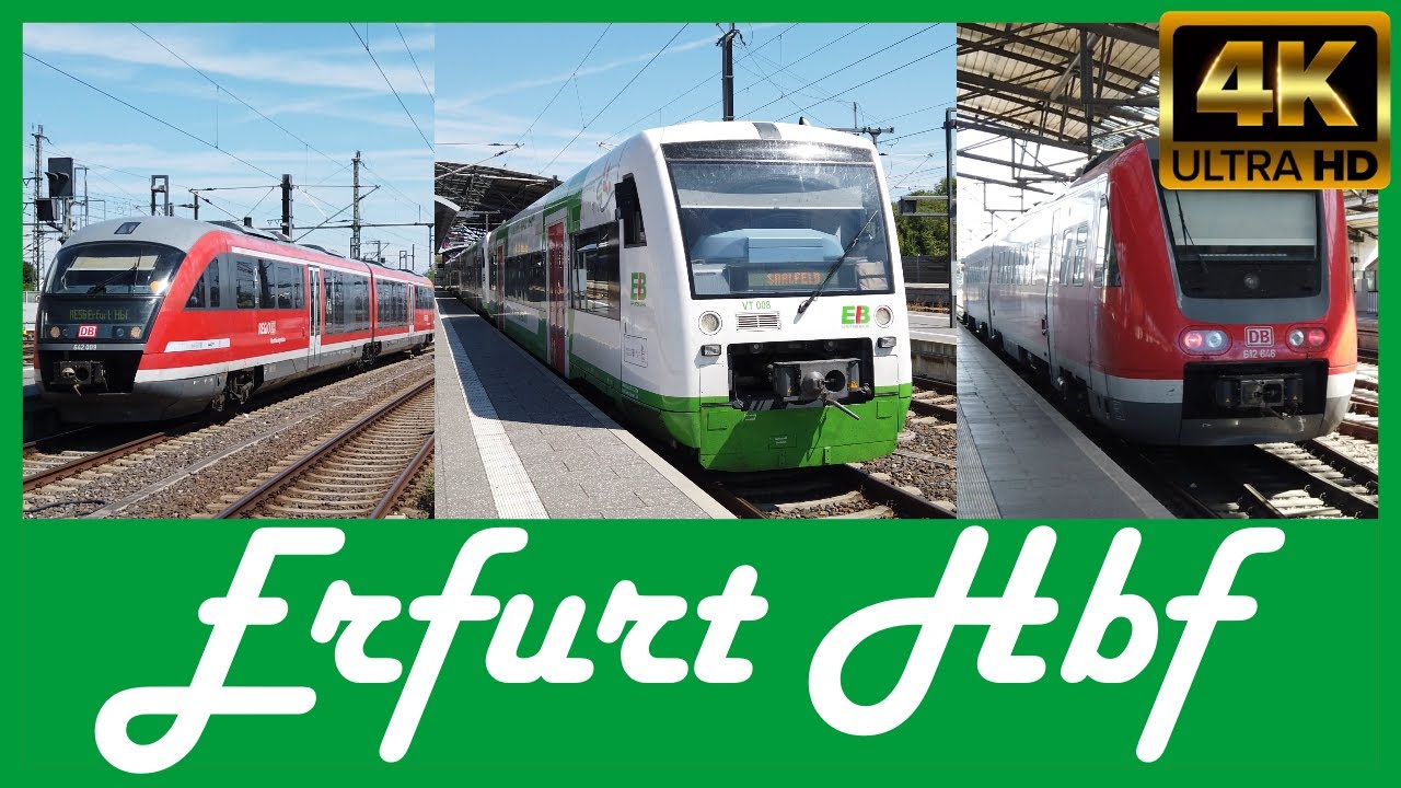 🟩ERFURT HBF mit BR 612, 650 4er Traktionen ,Desiro Classic, ICE und mehr [4K/50FPS] | Zugblick #36🟩​