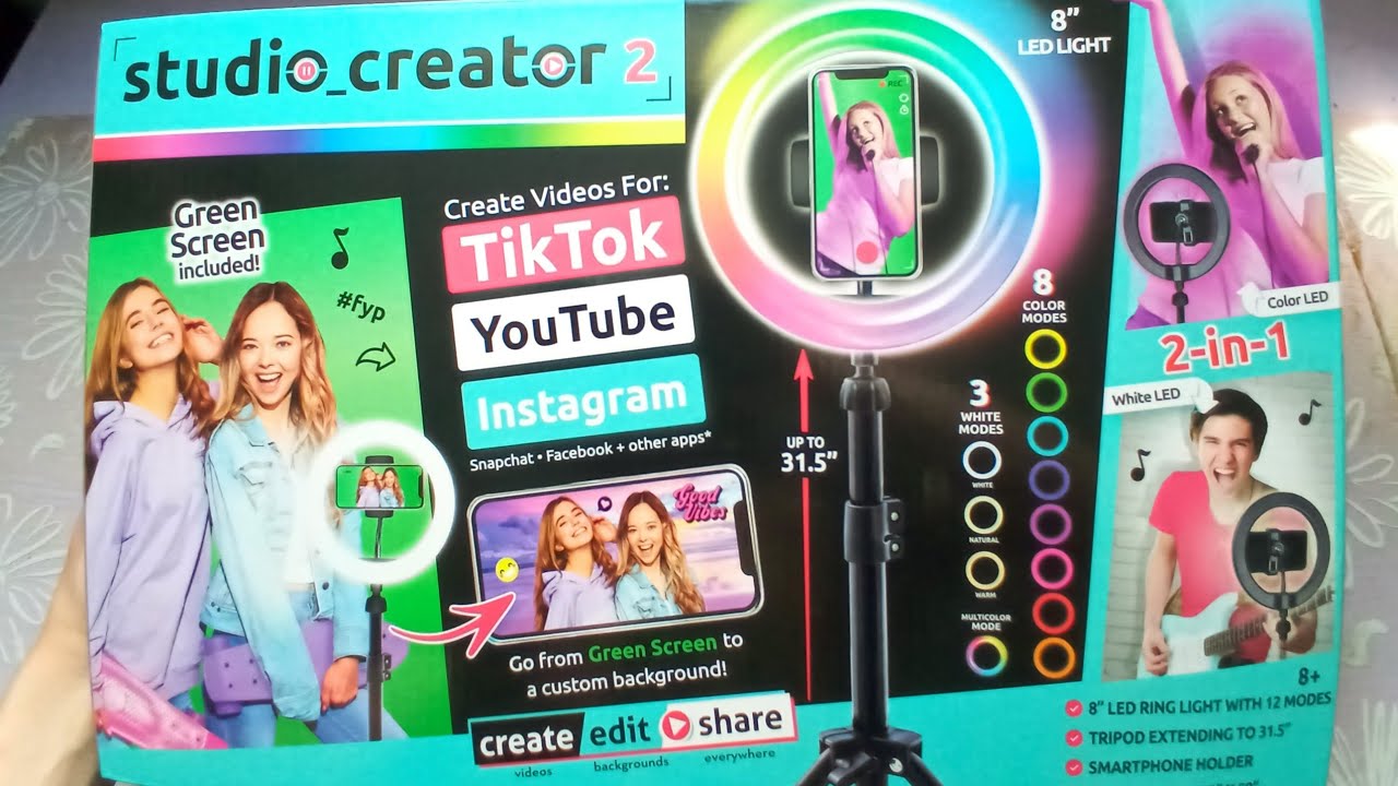 Unboxing the Studio Creator 2 Ring Light that Cost $30. Includes Green Screen