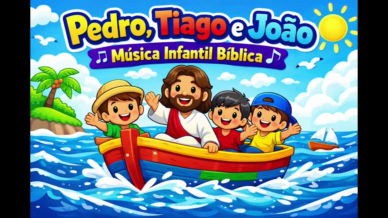  Pedro, Tiago e João no Barquinho 🚤 | Música Infantil Bíblica Animada