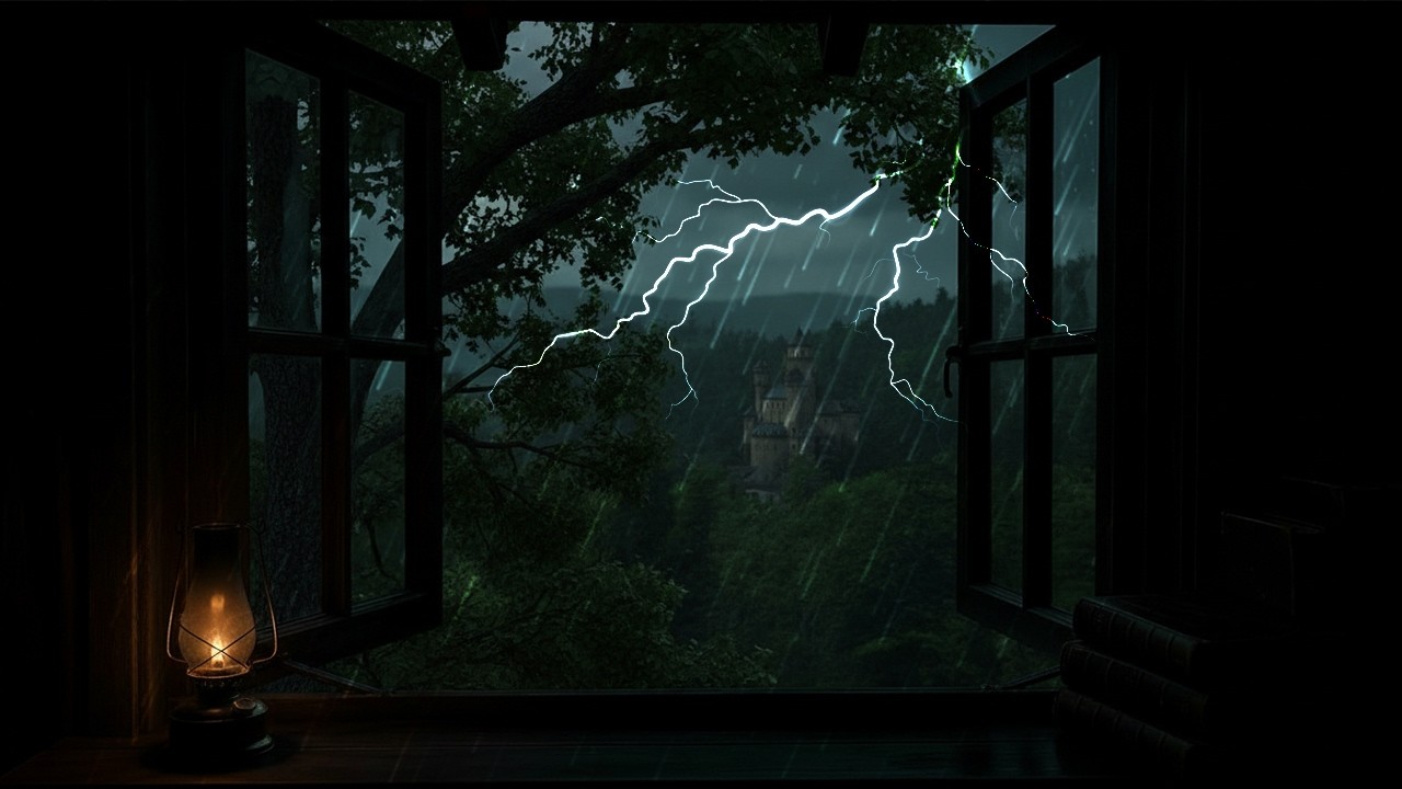 Midnight Rain & Distant Thunder | Deep Sleep ASMR Rain & Thunder Sounds