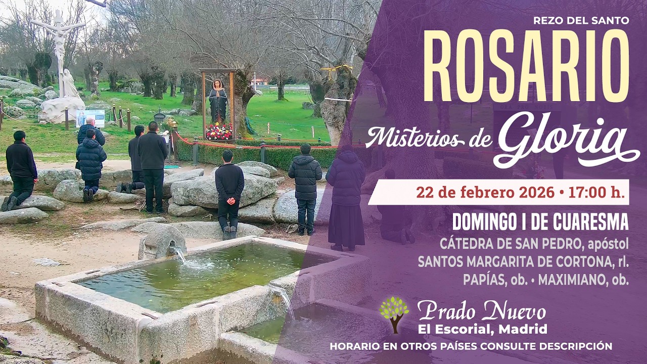 SANTO ROSARIO MEDITADO de hoy Domingo (Misterios Gloriosos) en DIRECTO desde PRADO NUEVO a las 17 h.