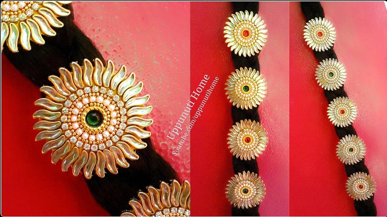 How To Make Bridal Hair Accessories At Home | Jada Billalu Making  | DIY | uppunutihome