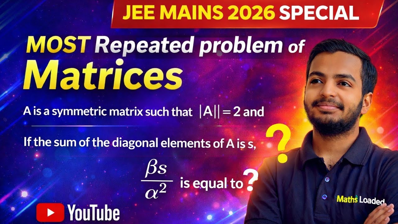 Easy Problem of Matrices || JEE MAINS PYQ!  #maths #jeeproblems #matrix #nda #iit #exam