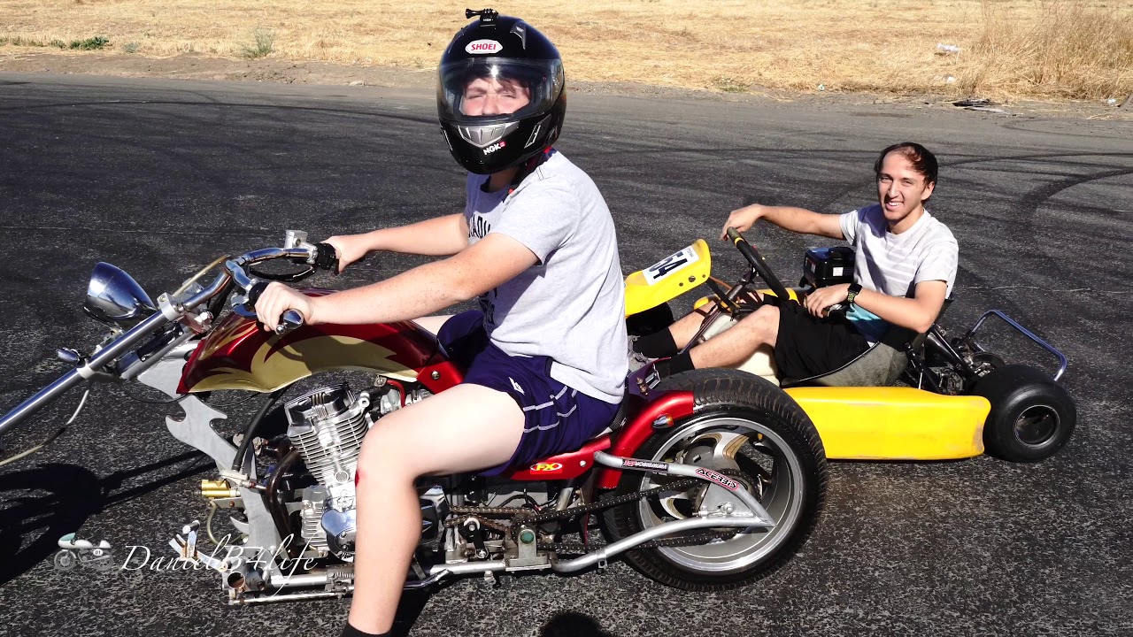 Racing My 200cc Mini Chopper VS Go Kart