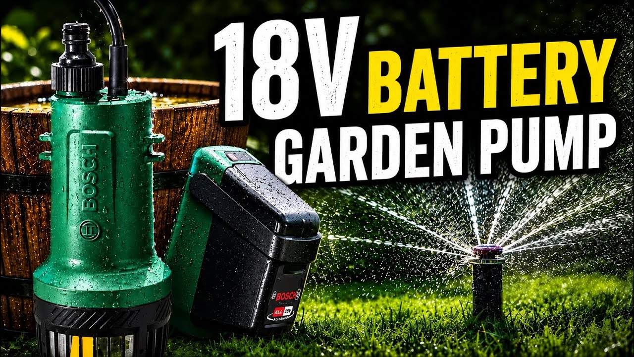 BOSCH 18v battery garden water pump || Run time and pressure test 💦🛠️