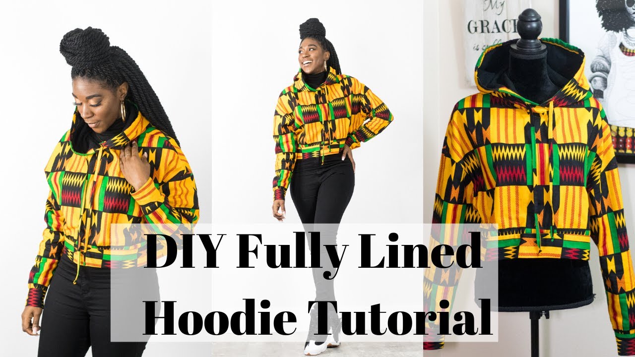 DIY Fully Lined Kente Print Hoodie Tutorial | McCall's M7688 Hack