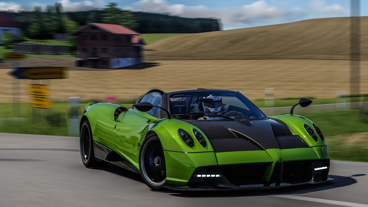 Pagani Huayra Roadster on countryside roads (Aspertsham) / Assetto Corsa gameplay (AC)