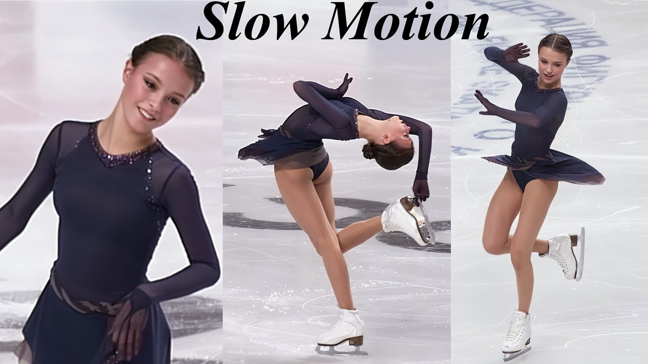 Anna Shcherbakova Slow Motion Russian Test Skates 2021 Women Short Program