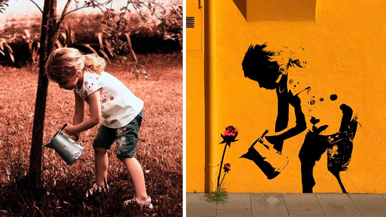 STENCIL: Crea un EFECTO DE GRAFFITI con Photoshop al estilo de Banksy de forma rápida y sencilla