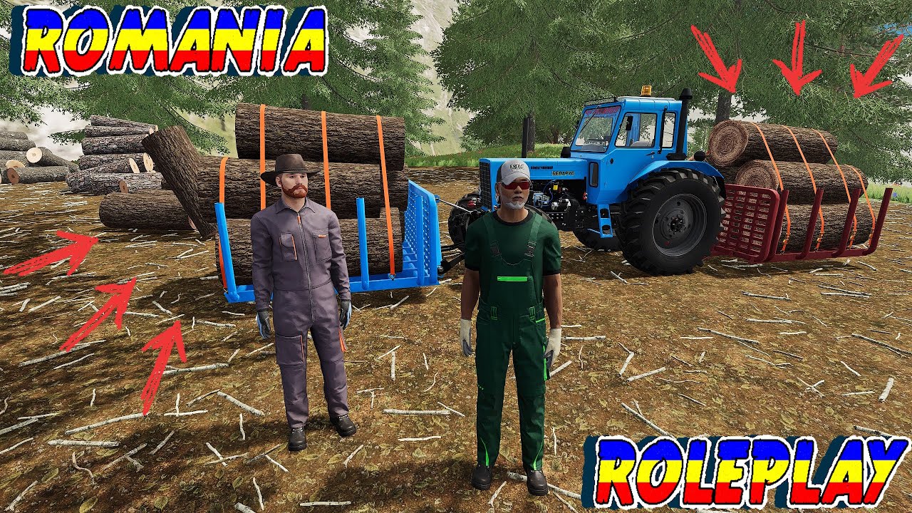 #fs22 Romania RolePlay #13 NEA VASILE M-A DUS LA FURAT LEMNE DIN PADURE