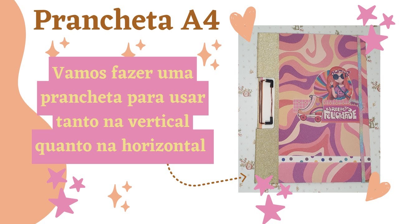Prancheta para usar na horizontal e vertical A4