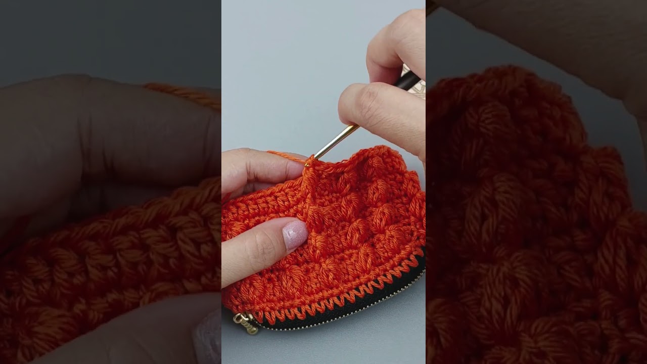 #shorts Easy Crochet Purse with Zipper with Wonderful Stitch | ViVi Berry DIY