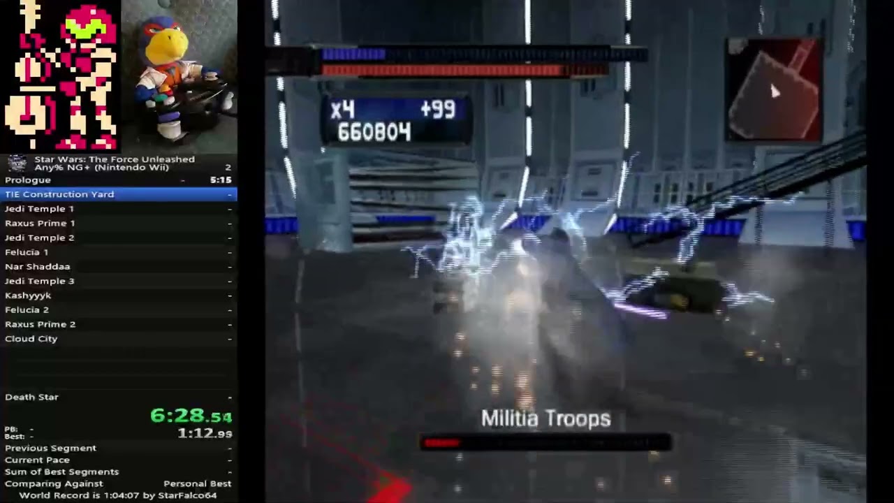 Star Wars: The Force Unleashed (Wii) Any% NG+ Speedrun: 1:17:34 (Former WR)