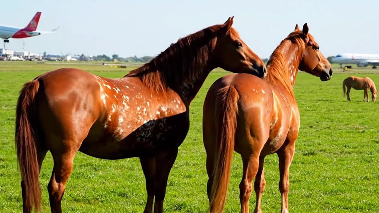Peaceful Wild horse Life - Rural area Village