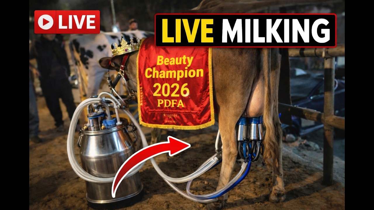 Live Machine Milking of PDFA Beauty Champion 2026 🏆 | Real Dairy Show Record