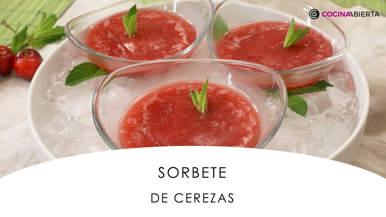 SORBETE de CEREZAS 🍨​ 🥤​ ¡El postre más sencillo y refrescante! 🍒​ Cocina Abierta