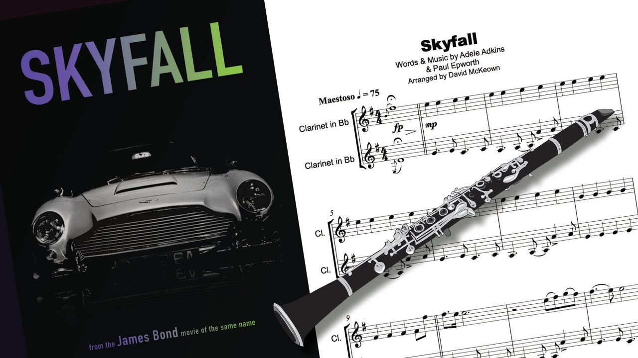 Skyfall by Adele, James Bond Theme for Clarinet Duet