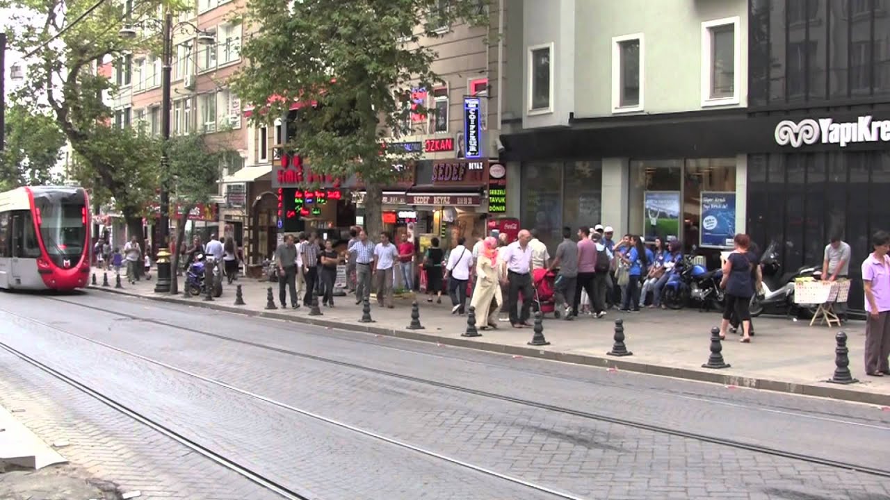 Modern Istanbul Trams, Istanbul, Turkey - 1st August, 2012 (HD)