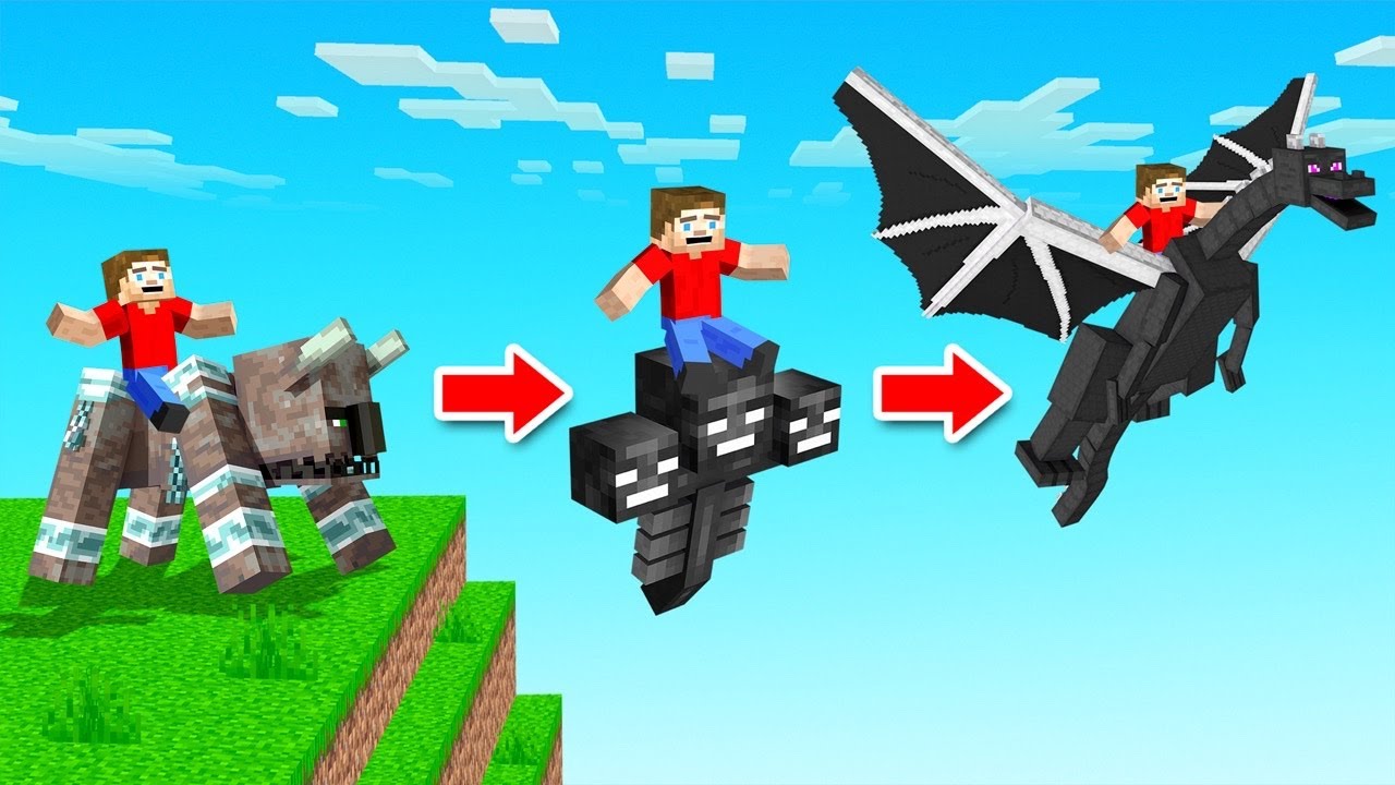 We Can RIDE MINECRAFT BOSSES! (dangerous)