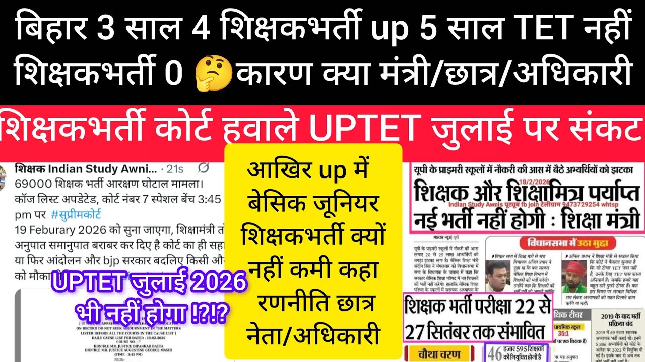 शिक्षामंत्री sandip singh देंगे इस्तीफा न TET न STET कुछ न करा पाए बिहार Tre4 UP में 0 शिक्षकभर्ती 
