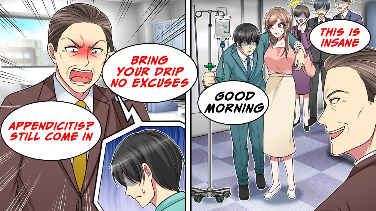 [Manga Dub] My boss made Me work during surgery, so I showed up with an IV drip and...!? [RomCom]