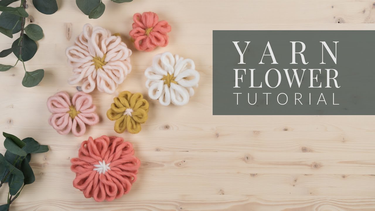 DIY Yarn Flowers (easy yarn flowers tutorial)