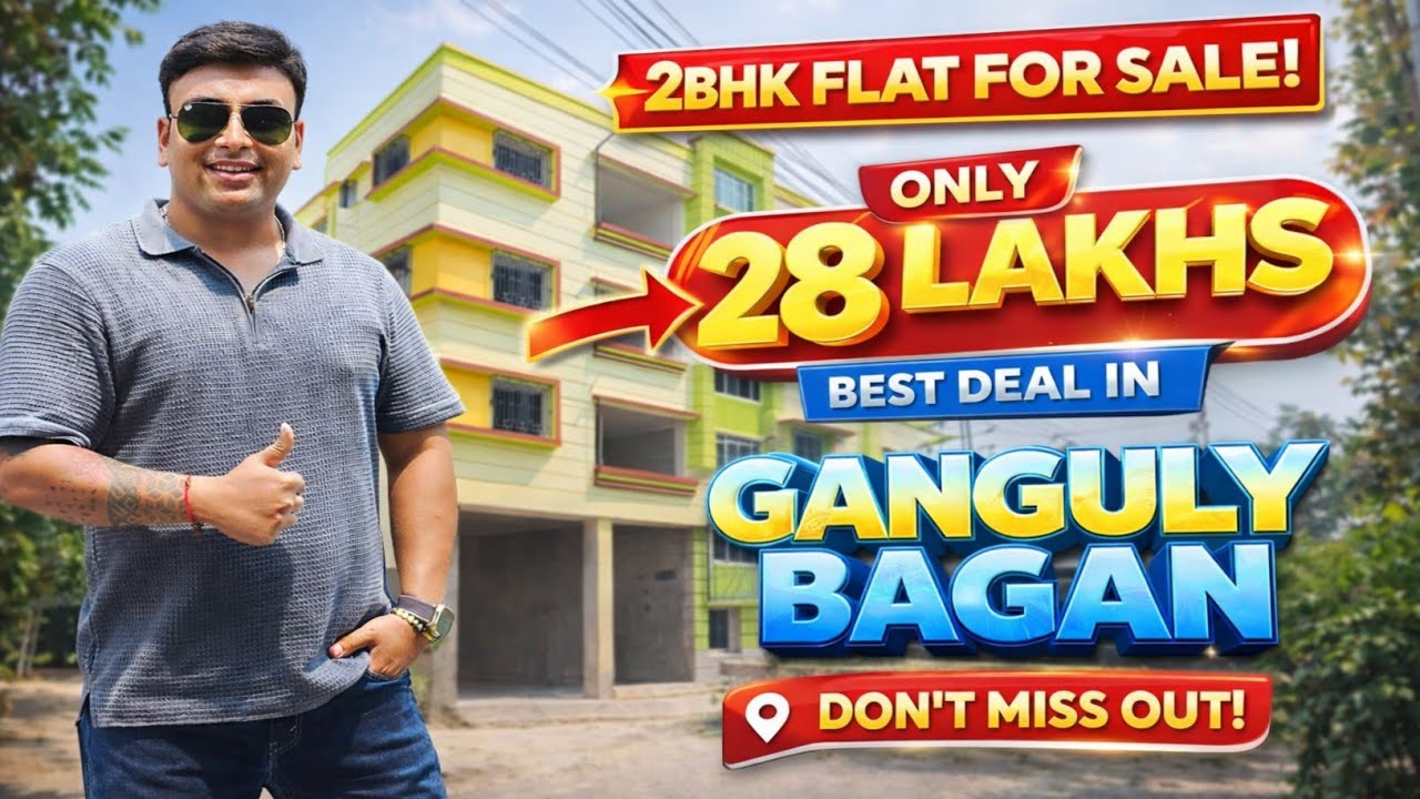 2BHK Flat For Sale in Ganguly Bagan / 200 Meters From Satyanarayan Mistanna Bhandar / Only ₹28 Lakhs