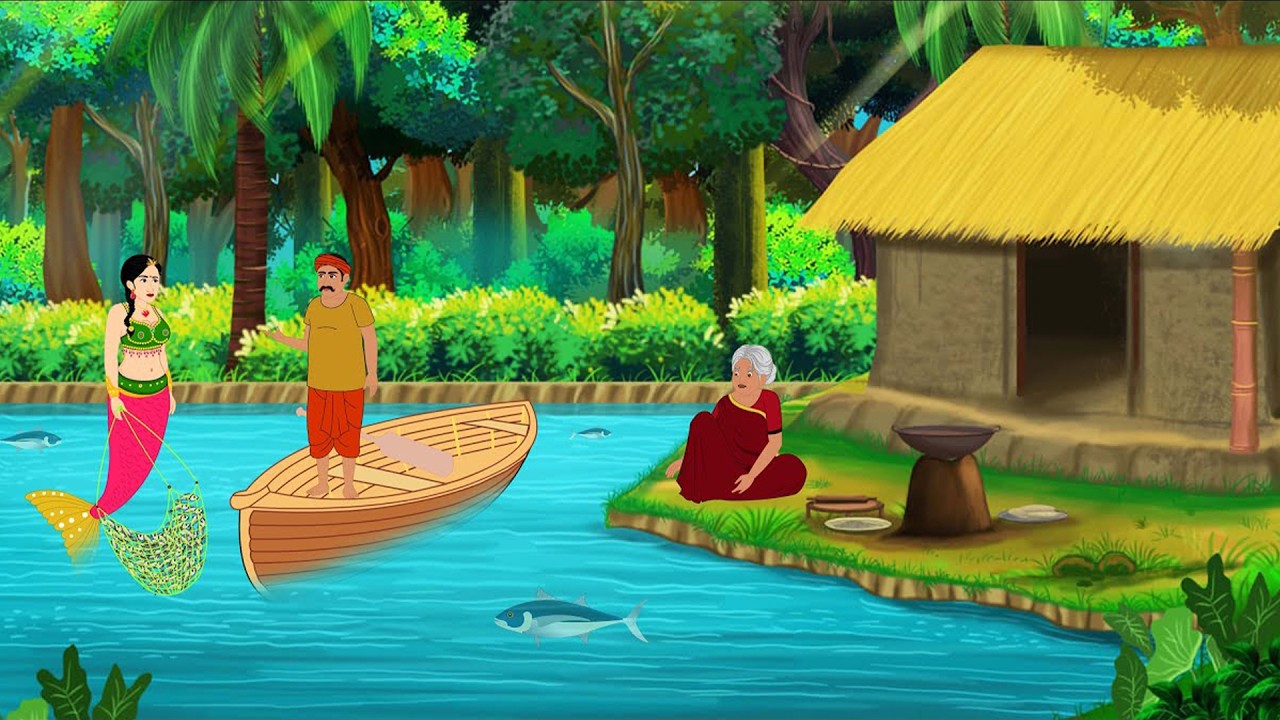 मछुआरे का भाग्य और जलपरी | Hindi Story | Hindi Kahaniya | Moral Stories | cartoon story