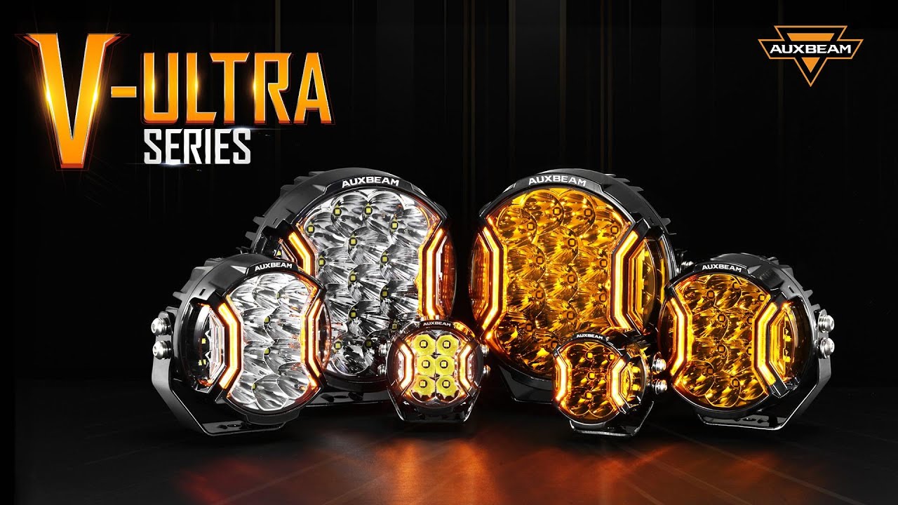 Auxbeam&reg; V-ULTRA Series LED Side Shooter Amber/White Pod Lights with Amber DRL