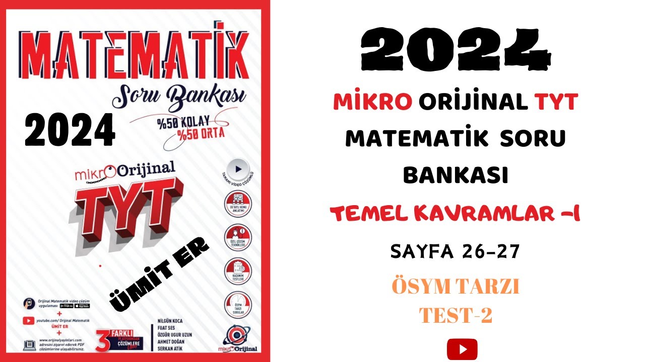 MİKRO TYT SORU BANKASI | TEMEL KAVRAMLAR | Syf 26-27 |@umiter55  #yks2024