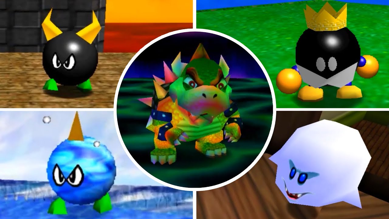 Super Mario 64 - All Bosses