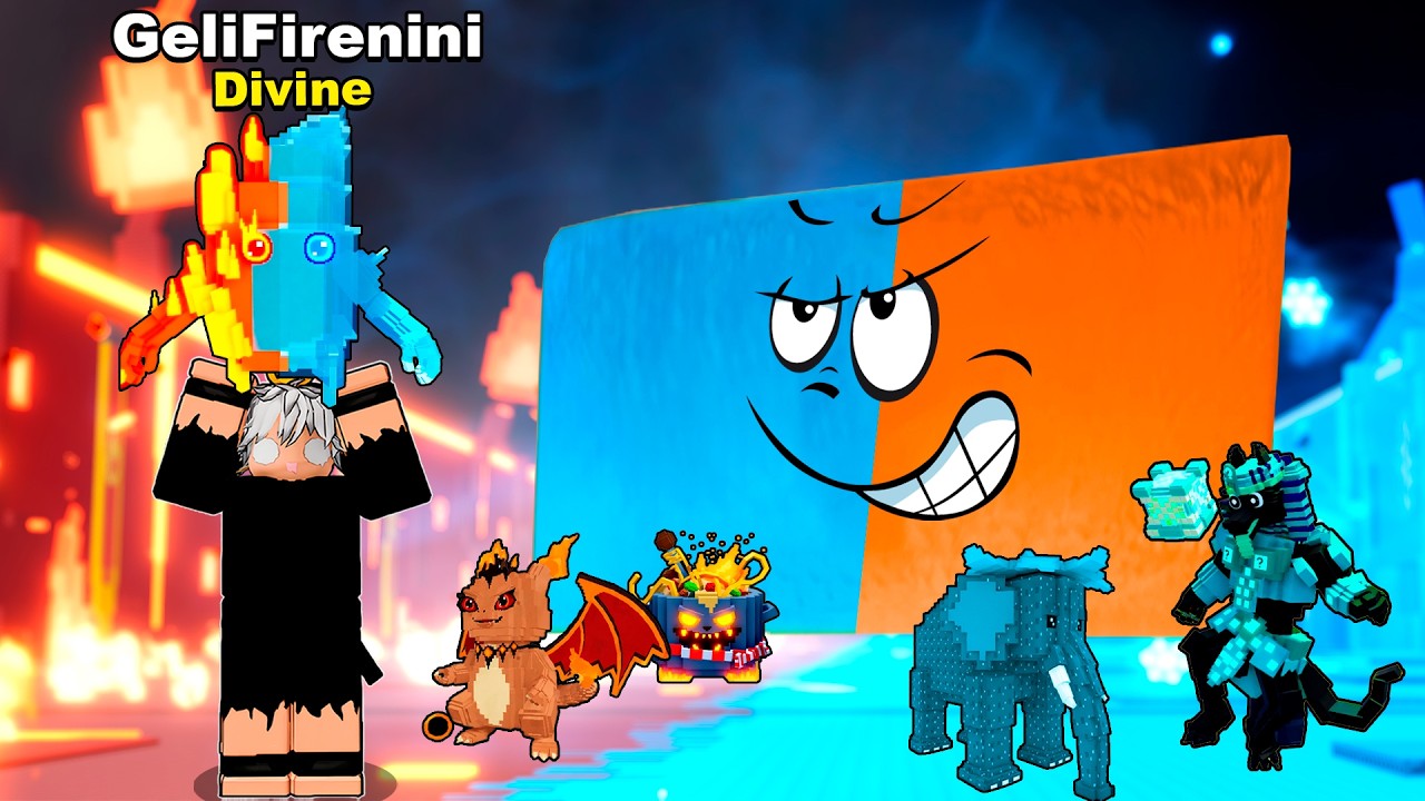 PEGUEI O DIVINO GIGANTE 🔥FOGO E GELO❄️ DA NOVA UPDATE DO FUJA DO TSUNAMI!!😱❄️