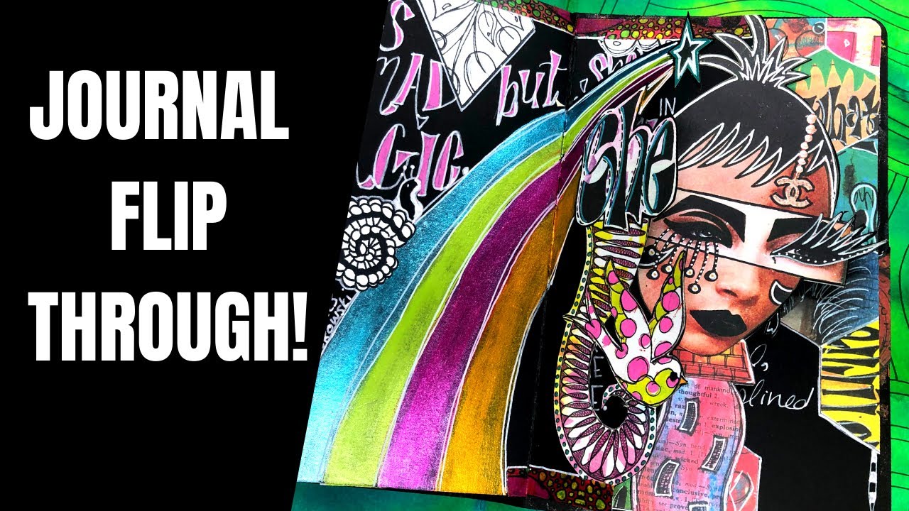 Flip Through, Small Black Dylusions Journal