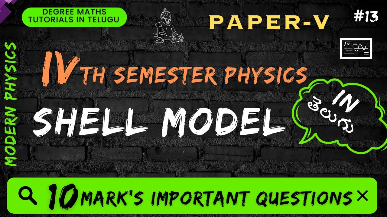 13.Shell Model  in Nuclear Physics in Telugu | unit-1 | 4th sem | paper-5 #modernphysics #physics