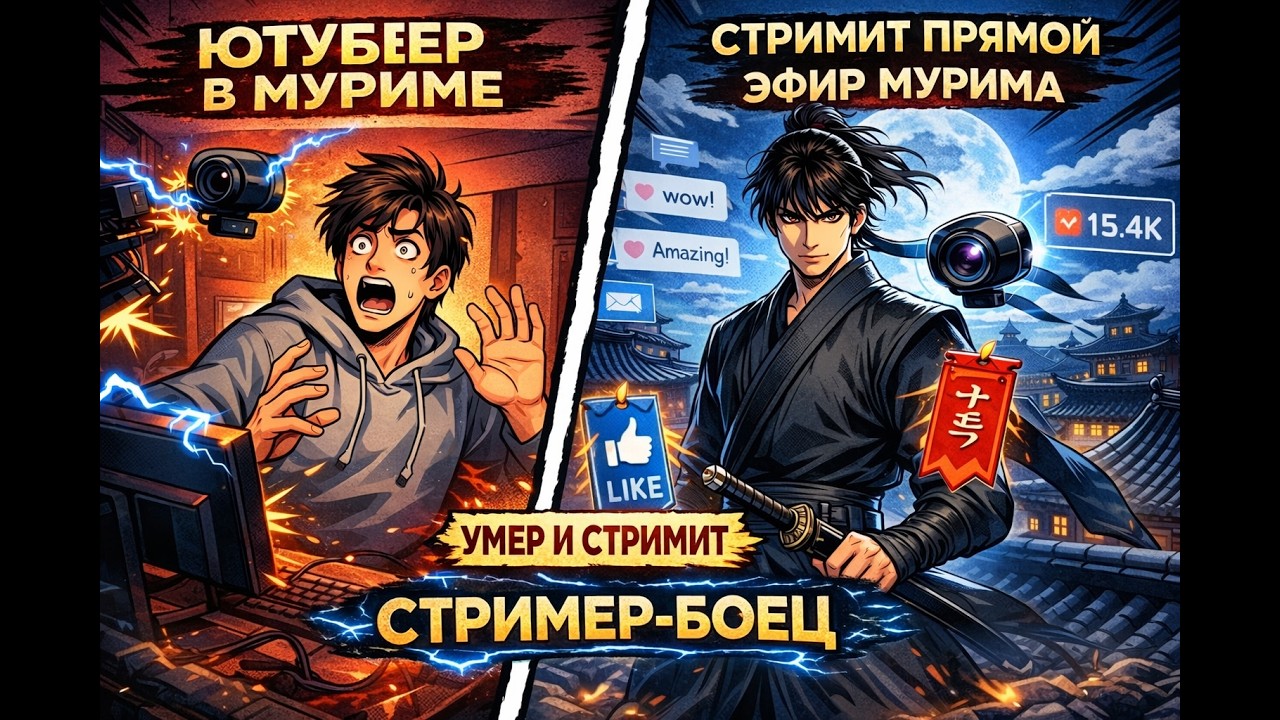 Хотел стать ютубером, а после смерти начал стримить жизнь в Муриме | Озвучка манхвы