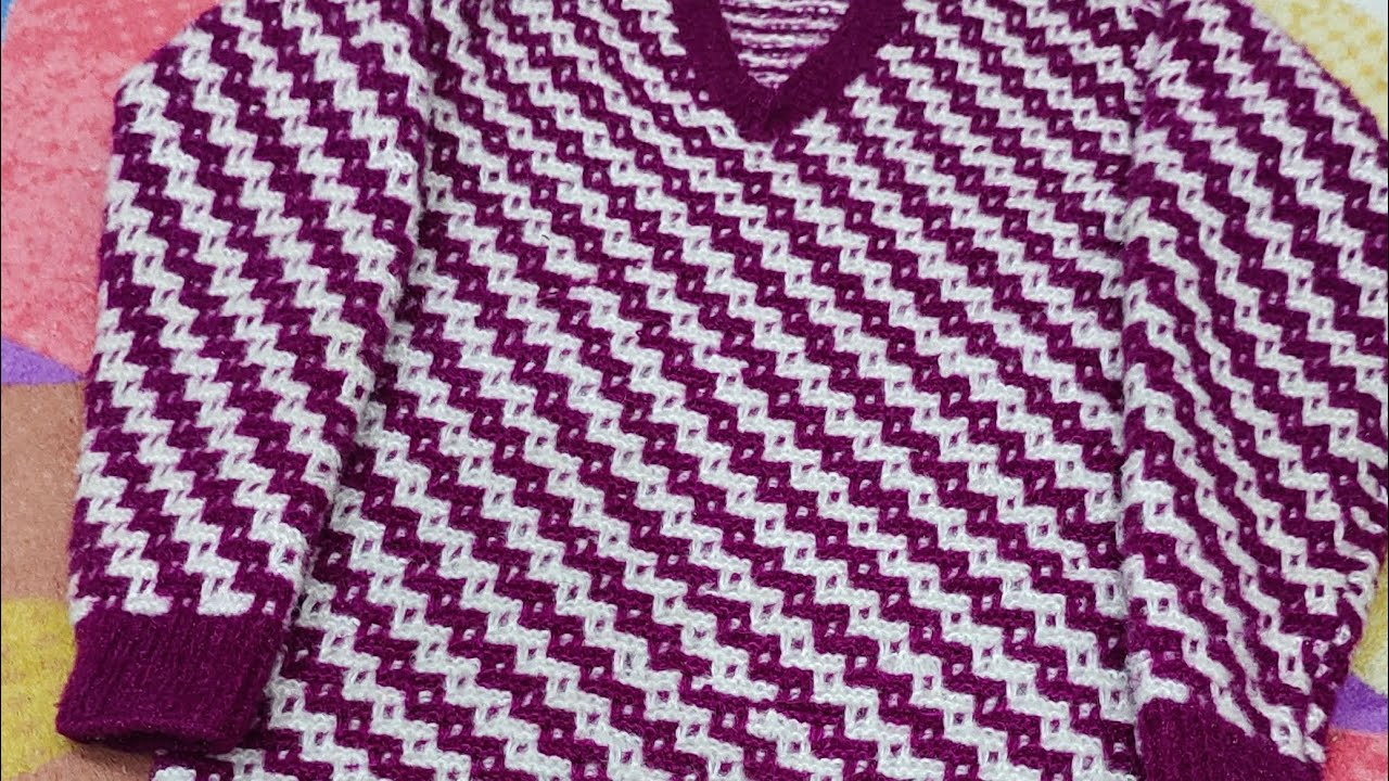 new trending two colour sweater design/double colour knitting pattern for baby/ladies/men's