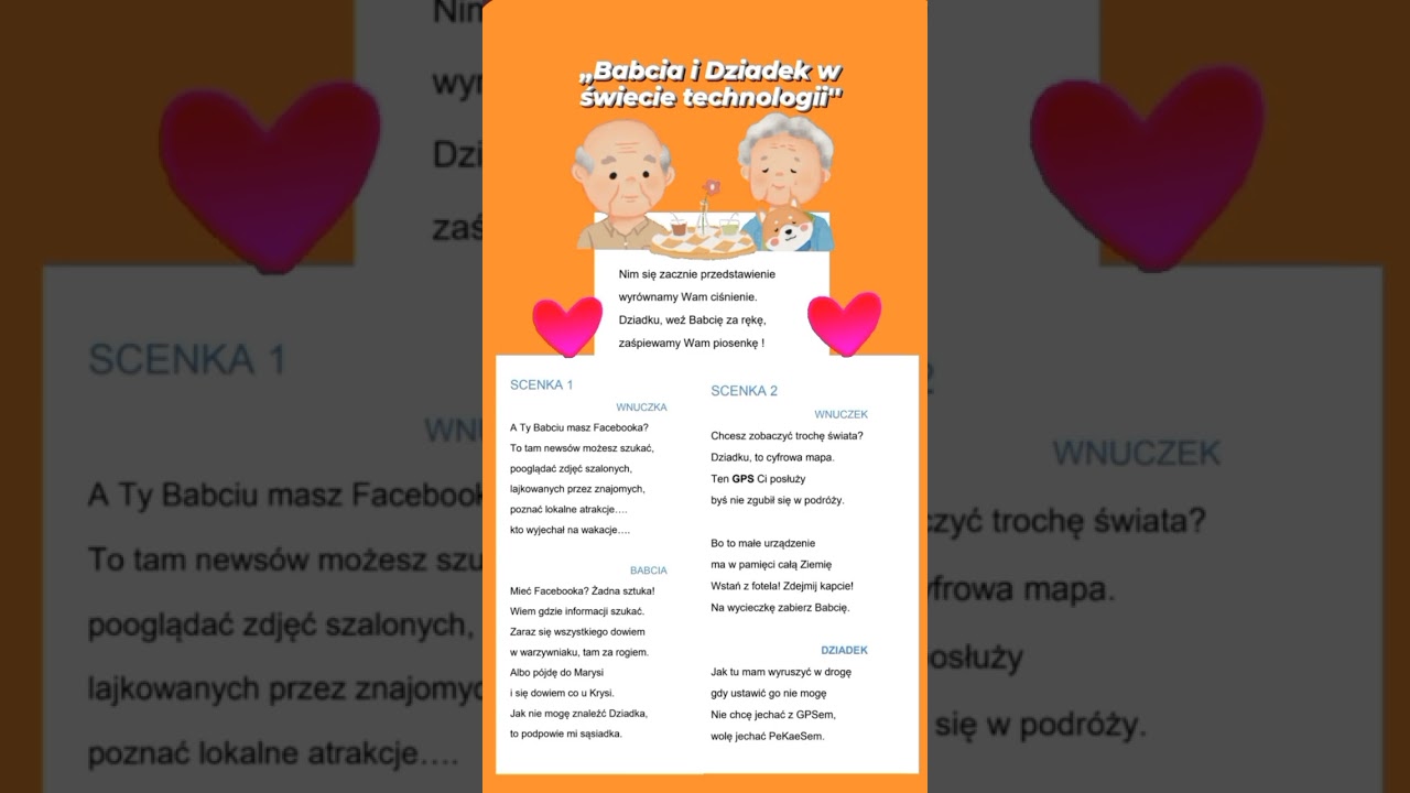 Babcia i Dziadek w świecie technologii - scenariusz i piosenki